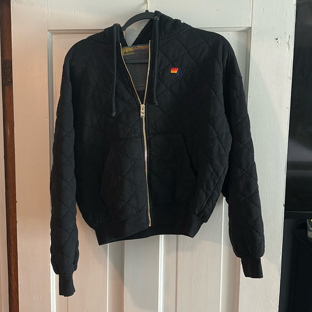 Aviator Nation Quilted Zip Up Hoodie 💛🧡❤️💙